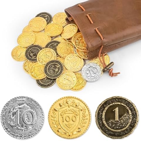Byhoo 100PCS Metal DND Coins Set Cover