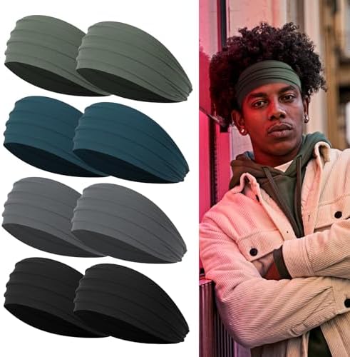 Wide Headbands for Men, Men’s Headbands for Long Hair, Head Bands...