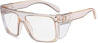 Photochromic Safety Glasses, ANSI Z87.1 Protective Eyewear, Clear to Smoke Lens, Blue Light Blocking, Grey Shield