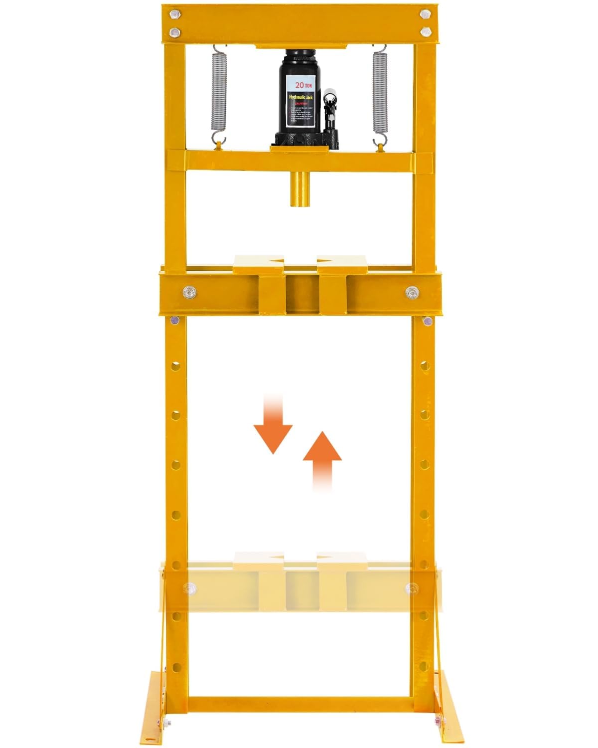 Garvee Pressa idraulica da officina da pavimento 20T Heavy Duty, telaio a H con supporto triangolare, banco regolabile, manometro, 2 piastre in acciaio - per raddrizzare/piegare metalli e riparazioni