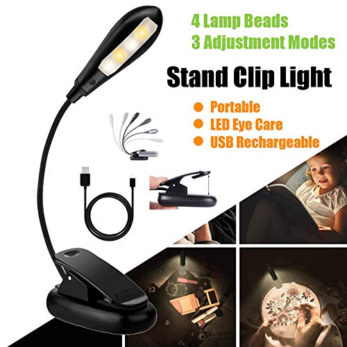 LED-Buch-Leselampe-Klipp Auf Leselicht USB Aufladbare Stand Light Clip-On Für Book Reader