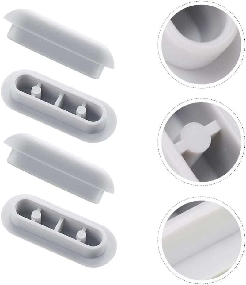 BlueXP 8 Pcs Toilet Seat Bumper Kit Grey Rubber Toilet Seat Lid Bumper