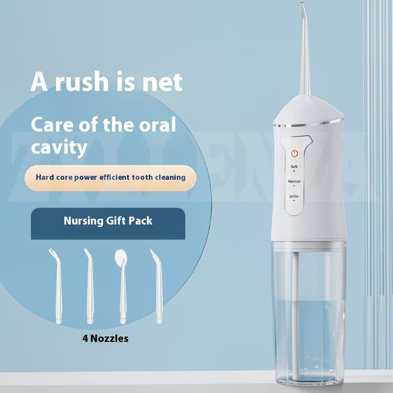 Image of Oralfree Portable Oral Irrigator Water Flosser for Teeth Cleaning, Rechargeable Cordless Dental Flosser with 3 Cleaning Modes, 220ML Water Tank, Waterproof USB Charging Oral Care Device for Adults & Kids (Multi)
