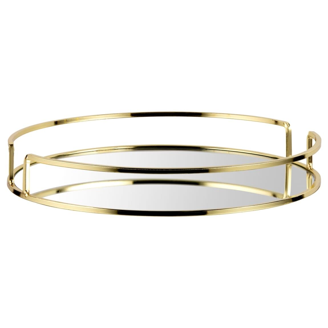 Round Gold Mirror Tray Perfume Tray Makeup Perfume Tray Vanity Mirrored Tray Home Decorative Tray Jewelry Organizer Skin Care Trays