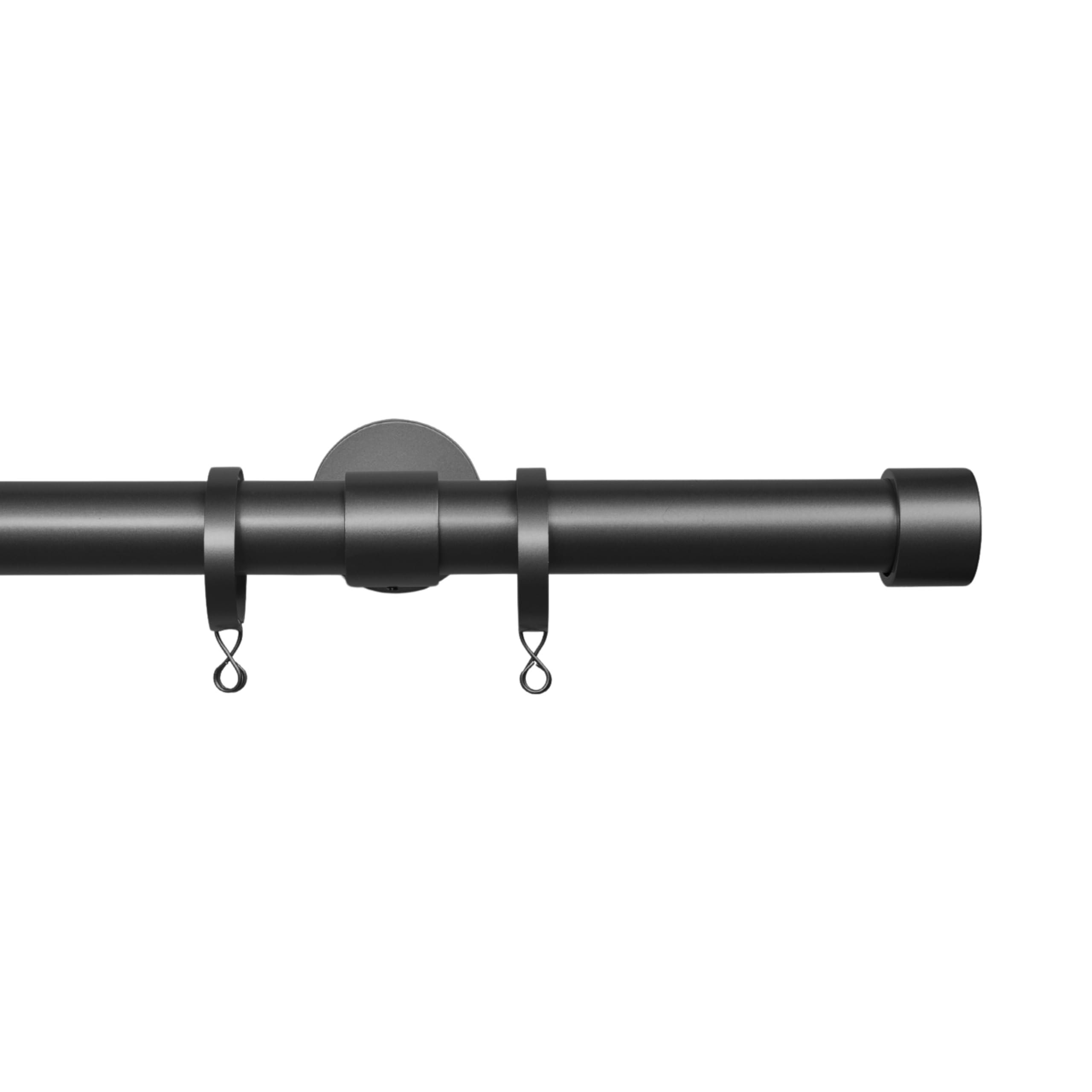 Photo 1 of TWOPAGES 1" Heavy Duty Adjustable Curtain Rod with Rings, Black