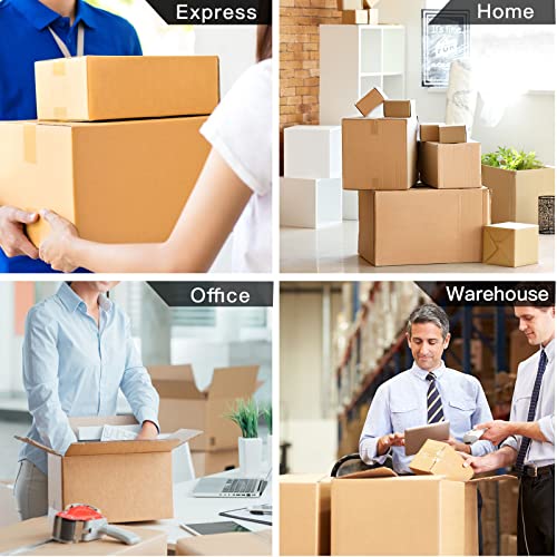 BOMEI PACK Tan Packing Tape Refills, Brown Packing Tape with Dispenser for Shipping, Moving and Packaging, 6Rolls 2.4 Mil 1.88 Inch x 60 Yards