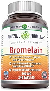 Amazing Formulas Bromelain - 500 Mg 240 Tablets (Non-GMO,Gluten Free) Proteolytic Enzymes - Supports Dijestion of Proteins - Anti-Inflammatory Properties - Supports Nutrient Absorption.