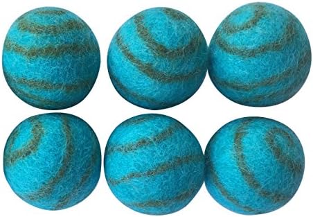Pet Pizazz Wool Ball Cat Toy - 6PC - 100% Wool Cat Toys for Indoor Cats Interactive