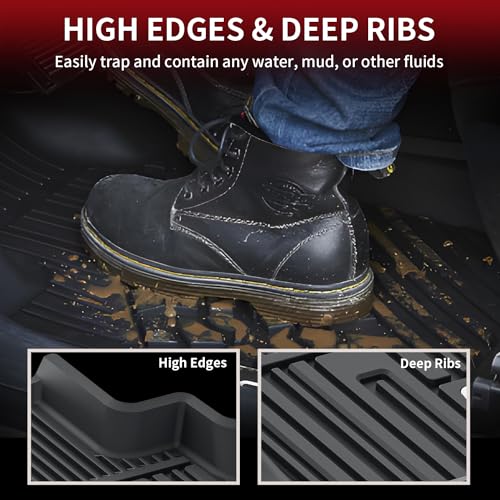 Image of LASFIT Floor Mats for Mercedes Benz G Class 2019-2026 550 /580 /63 AMG | All Weather TPE Non-Slip 1st & 2nd Row Car Mats, Black