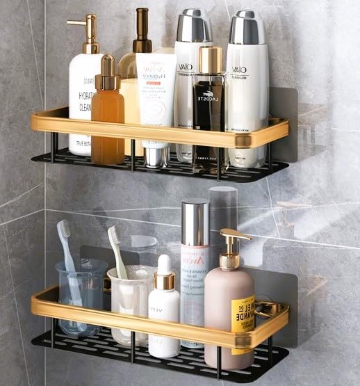 RENO UK Shower Caddy, Bathroom Storage 2 Pack NoDrilling Shower