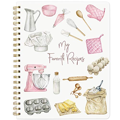 Recipe Notebook Blank Cookbook Spiral Recipe Journal Blank Recipe 8.5" x 11" Watercolor Cover Blank Recipe to Write in with Tabs