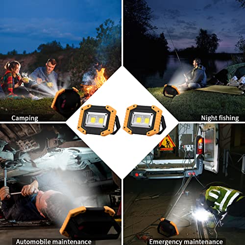 2pcs Foco LED 30W,USB Recargable 2000LM Luz de Trabajo LED, 3 Modos,COB Luces de Camping Impermeable para Garaje,Pesca,Senderismo,Camping,Luces de Seguridad de Emergencia