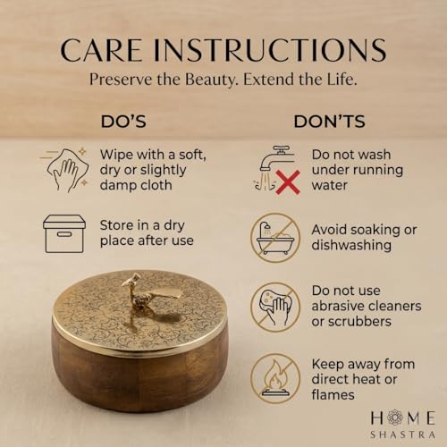Image of Wooden Casserole with Peacock Handle | Floral Engraved Hot Case Chapati Box for Fresh & Warm Roti | Multipurpose Roti Box, Snack & Dry Fruit Storage | Luxury Kitchen Decor
