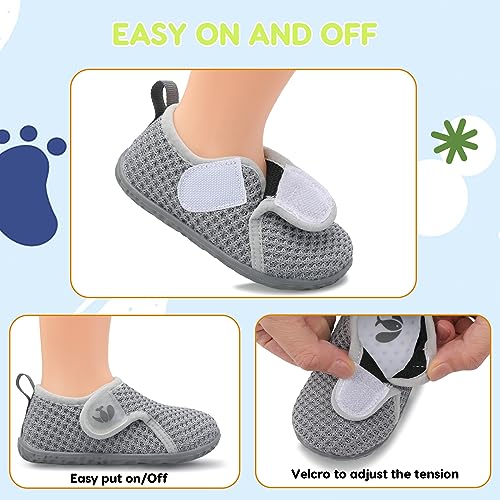 Image of FEETCITY Baby Boys Girls First Walking Shoes Infant Sneakers Crib Shoes Breathable Lightweight Slip On Shoes
