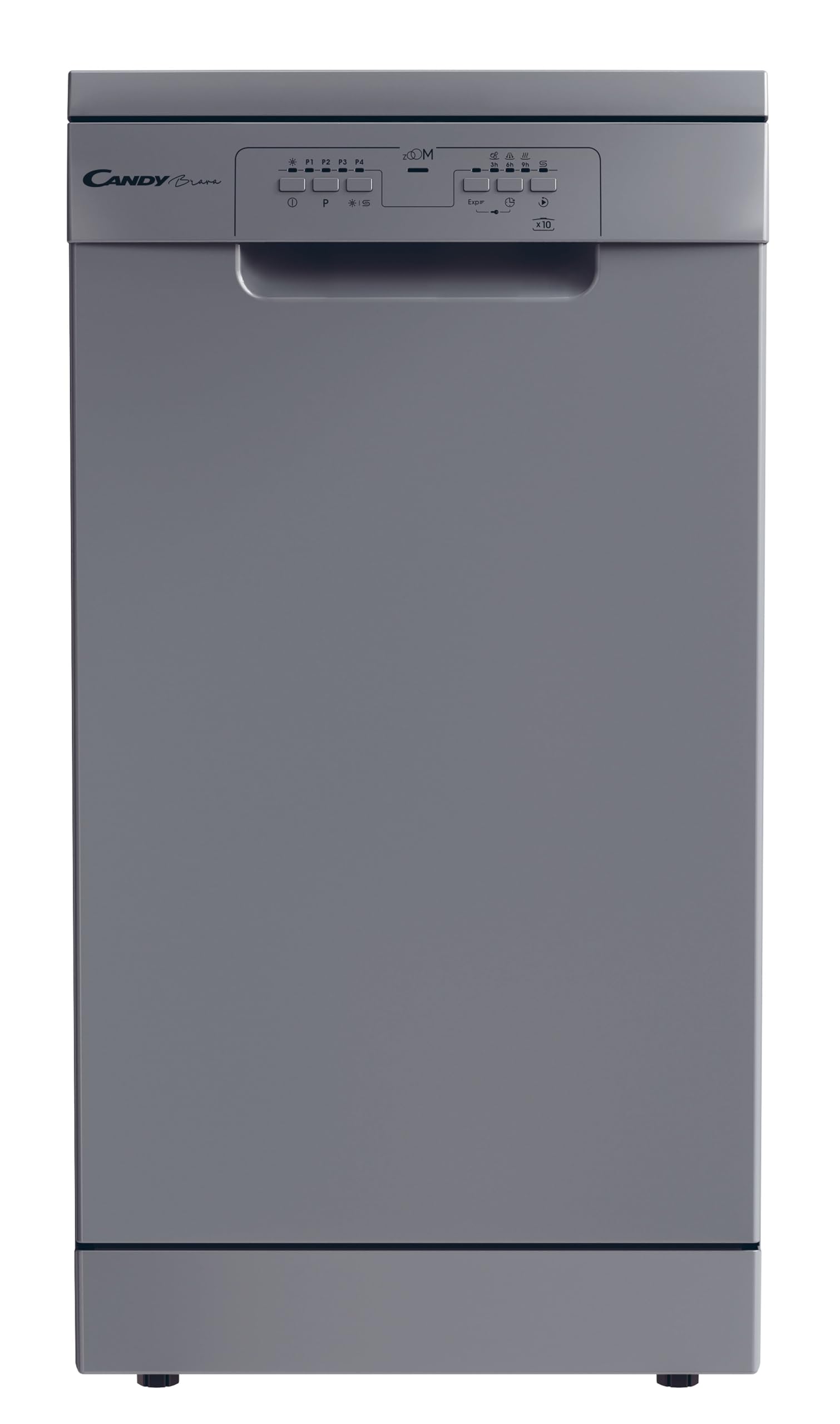 Candy Brava CDPH 2L1049S Dishwasher 45 CM, 10 Services, 5 Programs, Delay Start 3-6-9 H, Salt and Brightener Indicator, End of Cycle Indicator, 49DB, Stainless Steel