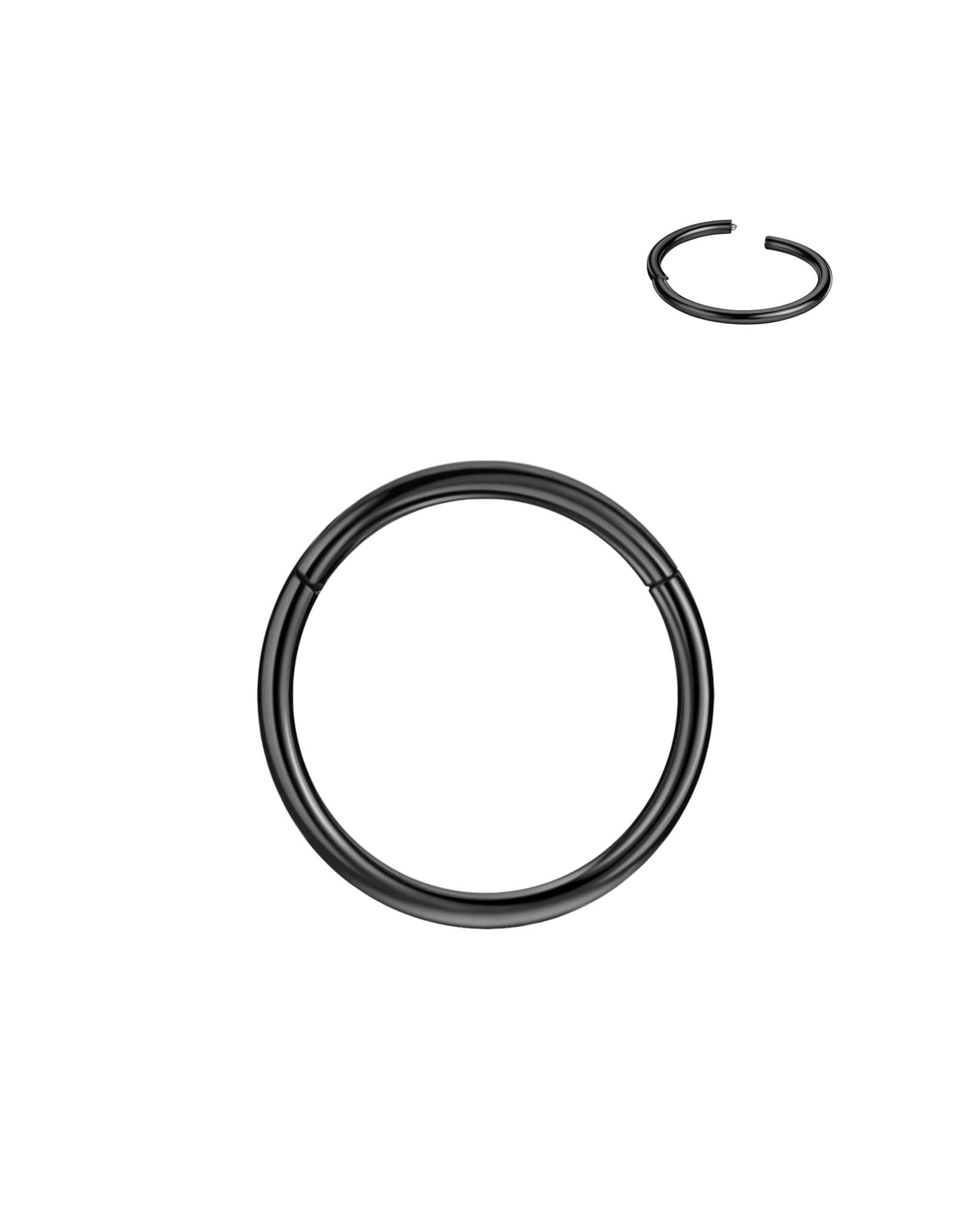 316L Surgical Steel Hypoallergenic Hinged Nose Ring Hoop for Women &amp; Men
