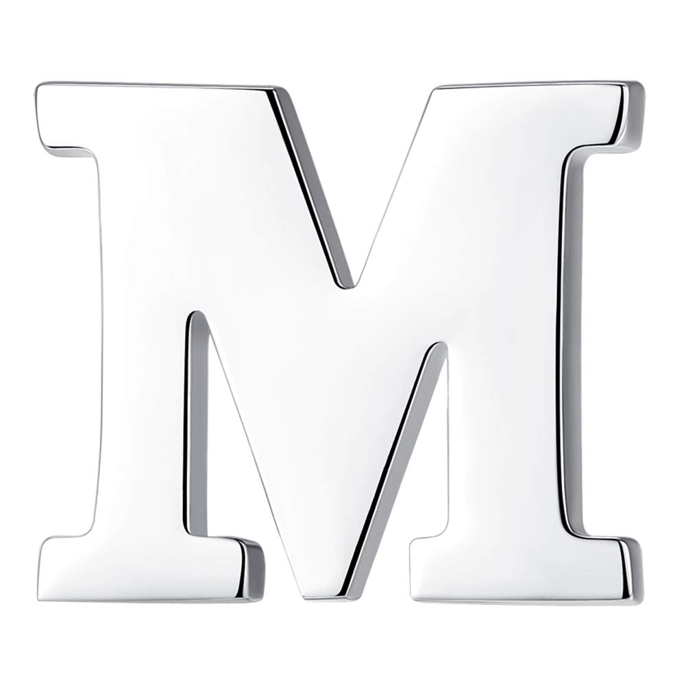 HONEY BEARInitial Alphabet Letter Lapel Pins Collar Badge Brooches for Mens/Womens Shirt Dress Decoration Silver