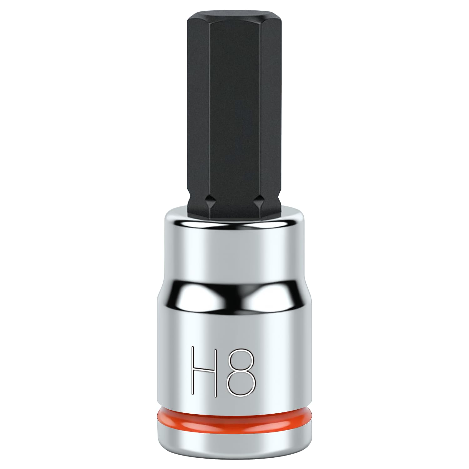 3/8 Inch Drive Hex Bit Socket, H8, Full Polished, Premium CR-V &amp; S2 Alloy Steel Head Made for Auto/Mechanical