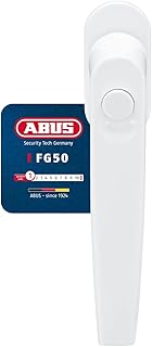 ABUS Fenstergriff FG50 - Fensterschloss mit verriegelbarem Druckknopf - ABUS-Sicherheitslevel 1 - 78773 - Weiß