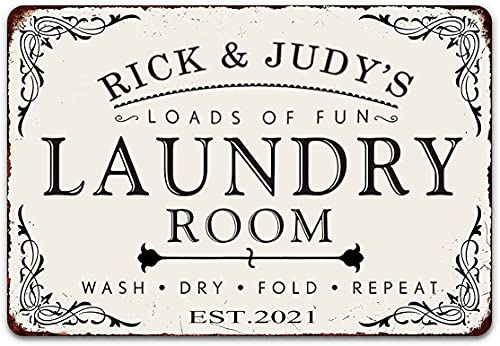 STAPTOP Loads of Fun Laundry Signs for Laundry Room Decor, Personalized Laundry Room Signs and Decor, Farmhouse Laundry Room Wall Decoration for Home Decor
