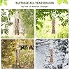 MIXXIDEA Metal Wild Bird Feeder, Squirrel Proof for Outside, Hanging 6 Port Tube Transparent Finch Feeder for Attracting Birds in Lawn, Garden, Balcony - Bronze #5