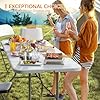 Elevon 8 Feet Heavy Duty Folding Table with Adjustable Height, Fold-in-Half Portable Table for Indoor Outdoor Use - Camping, Picnic, Party, Wedding, Dining, Utility Table