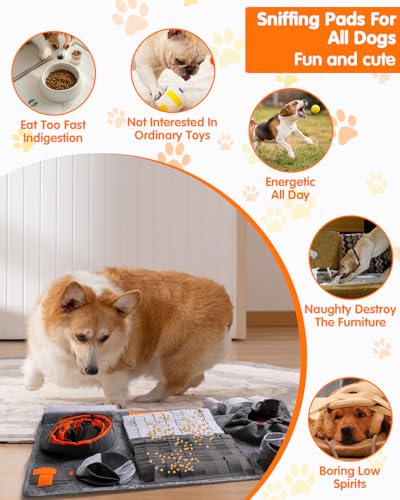 Cexovo Futtermatte,Schnüffelteppich für Hunde Riechen Trainieren Intelligenzspielzeug Futtermatte Trainingsmatte Waschbar Spielteppich Gegen Langeweile Und Anregung Langsamfütterungsunterlage