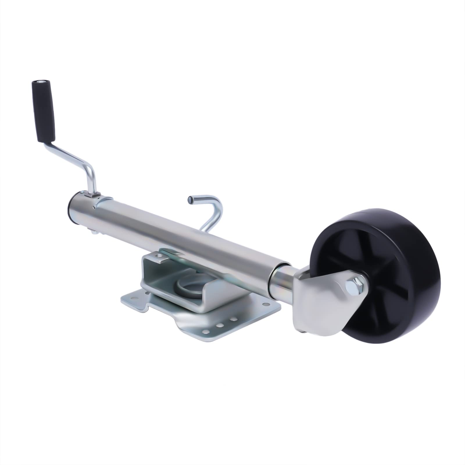 Anhänger Automatik Stützrad,Schwerlast Stützrad Trailer Bugrad,Klappsystem Mit Montageplatte,für PKW Anhänger,Wohnwagen, Wohnmobile,1200 LB,Verzinkter Stahl