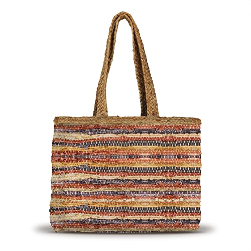 Banzaii Bolsa de verano para mujer, bolso bandolera colorido, bolso de hombro bohemio de paja para el mar, tejido a mano Saint Tropez Marrón