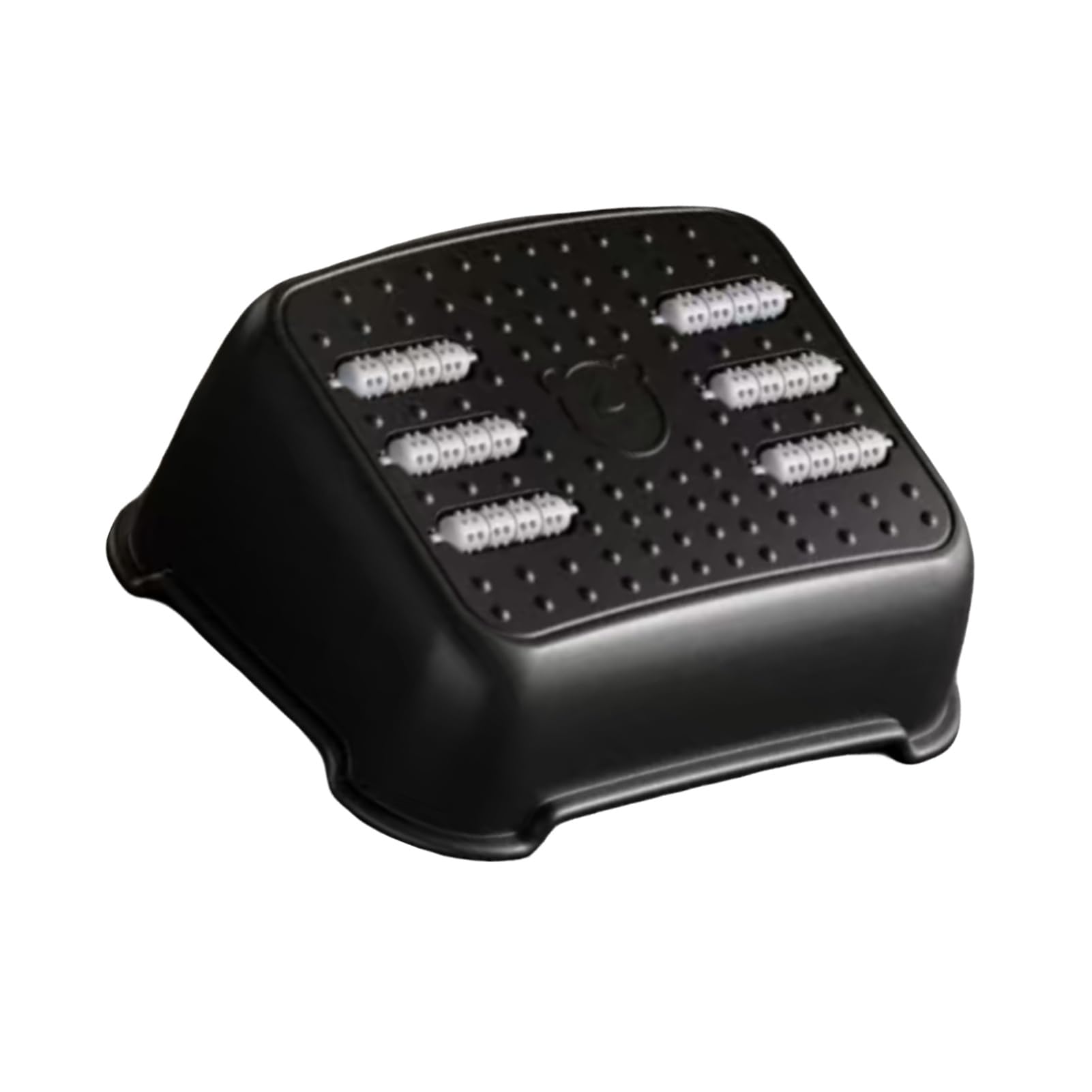 Fußstütze Unter Dem Schreibtisch Mit Fußmassagerolle, Stuhlbeinstützen | Ergonomische Fußstütze, verbessert die Körperhaltung, maximale Belastung 120 kg, for Bürostuhl, Gaming, Zuhause(Black)