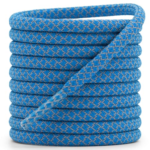 DELELE Round Reflective Shoe Laces: 71 Inch Sky Blue Shoestrings