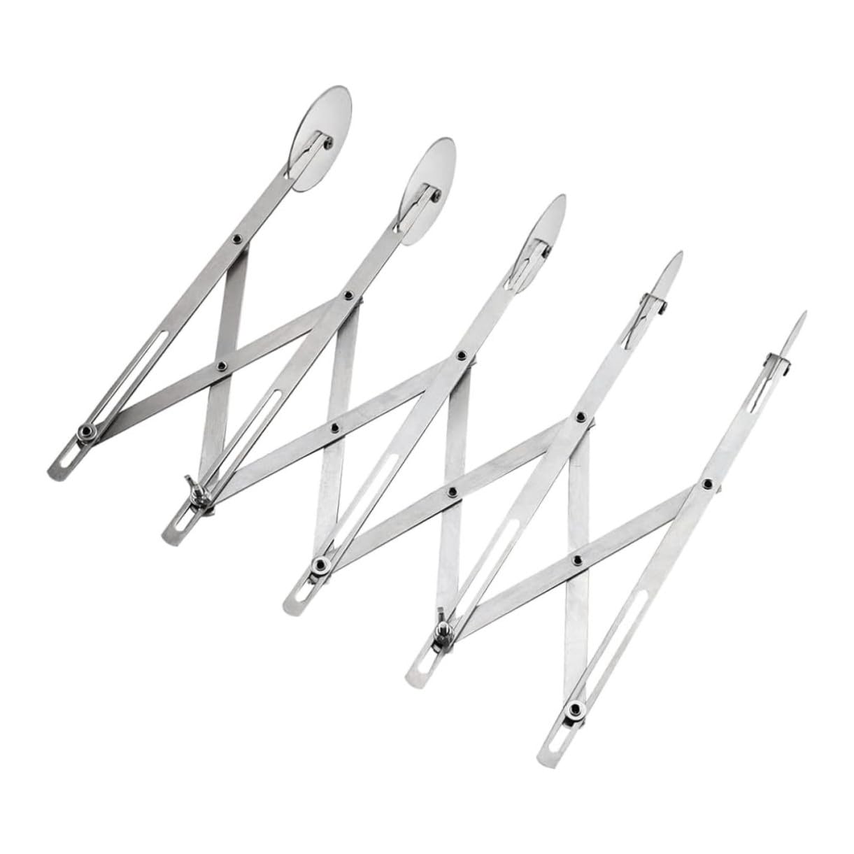 Didiseaon Coupe-pizza Roulettes 5 Roues Extensible Acier Inoxydable Trancheuse à Pâte Réglable Pour Pâtisserie Maison La Cuisine Professionnelle