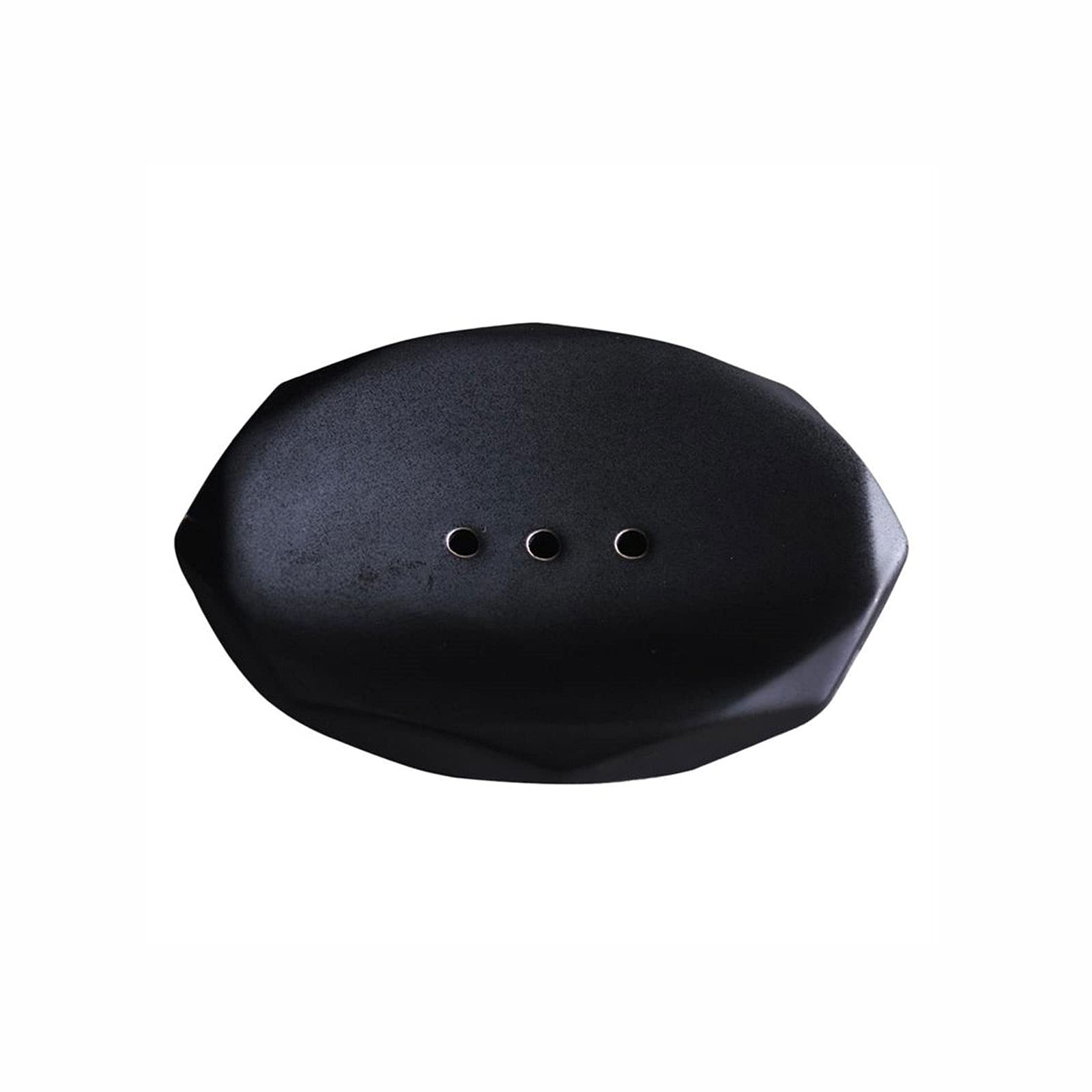 JINGYAN Soap Dishes Soap Dish Ceramic Box Holder Bathroom Supply For Home Dorm Hotel Drain(Schwarz)