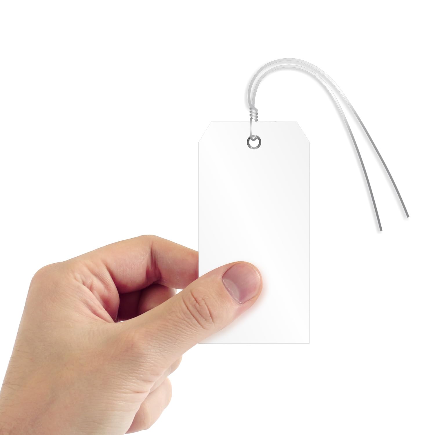 Car Logo Key Holder SmartSign 25-Pack Blank White Tags With Wires -  6.25x3.125 Inch Tear Proof Polypropylene Official Licensed Merchandise, image size:1500x1500