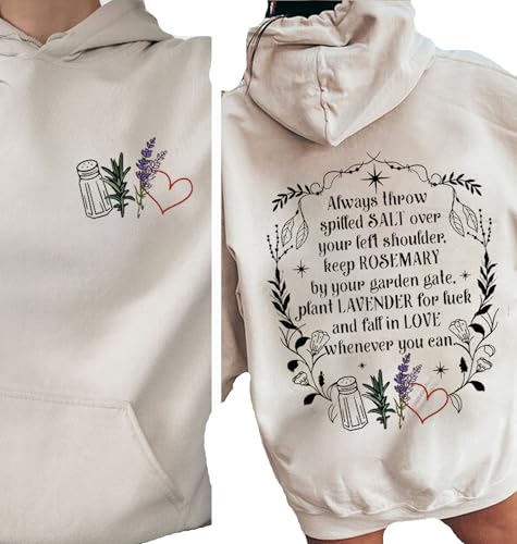 Salt Rosemary Lavender Love Front and Back Sweatshirt, Practical Magic Sweatshirt, Magic Spell Hoodie, Halloween Sweatshirt, Witchy Hoodie