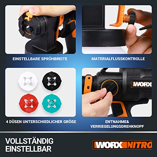 WORX WX020.9 Nitro Akku-Farbsprühsystem 20V, ohne Akku & Ladegerät – Ansicht 4