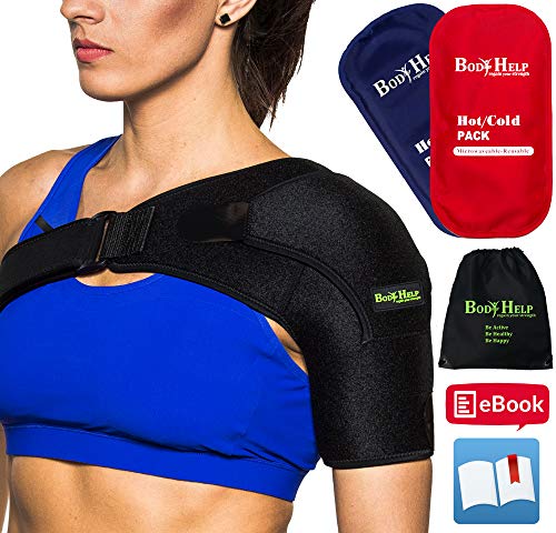 BODY HELP Shoulder Brace Support for Women Men with 2 Hot Cold Reusable