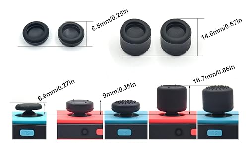 Zhi-Nylldjs Fps Thumb Grips Set For Nintendo Switch/Oled/Lite,For Nintendo Switch Joystick Caps,Silicone Analog Stick Caps For Switch Joycon,Assist Motion Rings,Thumb Grip Caps(8Pcs,Black&Black) #TOP7