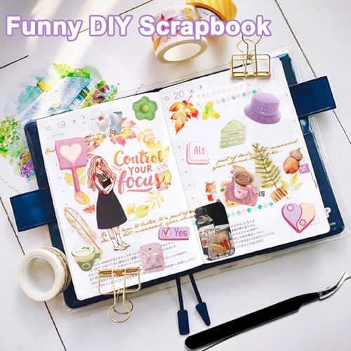 Image of 700Pcs Cute Scrapbook Stickers Travel Japanese Sticker Book for Adult Kawaii Korean Stickers for Journaling Heisei Retro Aesthetic Sticker Manga Style Decor for DIY Crafts Junk Journal Gifts Secret