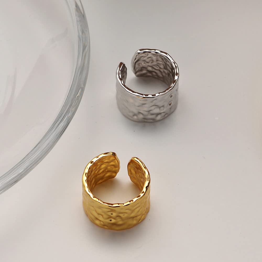 Anelli D'Argento,Anelli Regolabili Per Donna Modello Martello Grosso Anello Solido In Argento Sterling 925 Anelli Di Eternità Anelli Di Fidanzamento Placcati In Oro Anelli Di Promessa Per Ragazze S