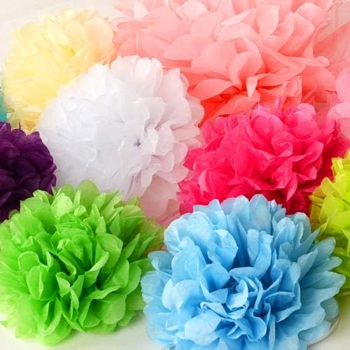 45PCS 4" 6" 8" (10CM,15CM,20CM) Mixed Size&Color Tissue Paper Pom Poms Flowers Balls Pompom for Home Party Wedding Decoration - (Color: Fruit Green)