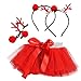 Produktbild Frashing Baby Mädchen Kinder Weihnachten Tutu Ballett Röcke Rot Phantasie Party Rock + Stirnband Set Tüllrock Tütü Minirock Prinzessin Kleid Faschingskostüm 12 Monate -5 Jahre
