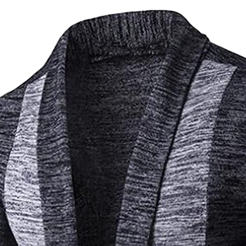 Men's Shawl Collar Cardigan Male Casual Colorblock Open Front Sweater Men Slim Fit Knit Long Sleeve Cardigan3