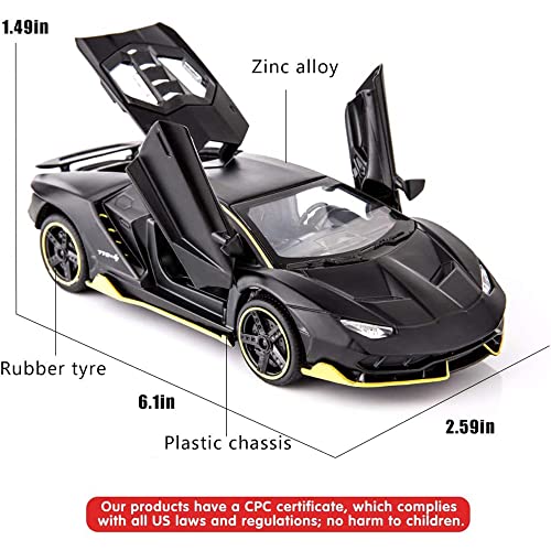 Image of 1:32 Diecast Metal Car Model LP770 Toy Cars for Kids Pull Back Openable Doors with Light Sound