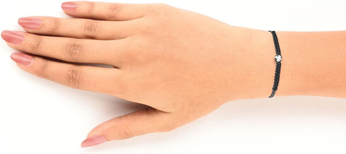 Diamond String Bracelet For Women, 3 mm Round Cut Bezel Set Diamond Cord Friendship Bracelet in 14K Gold Finish