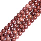 blutjaspis kaufen  Sweet & Happy Girl\'s Gemstone Beads Strand Natürliche Runde 6 mm dunkelrote Afrikanische Blutjaspis Edelsteine Halbedelsteine für Schmuckherstellung 38,1 cm, 10mm Dark Red, 10 mm