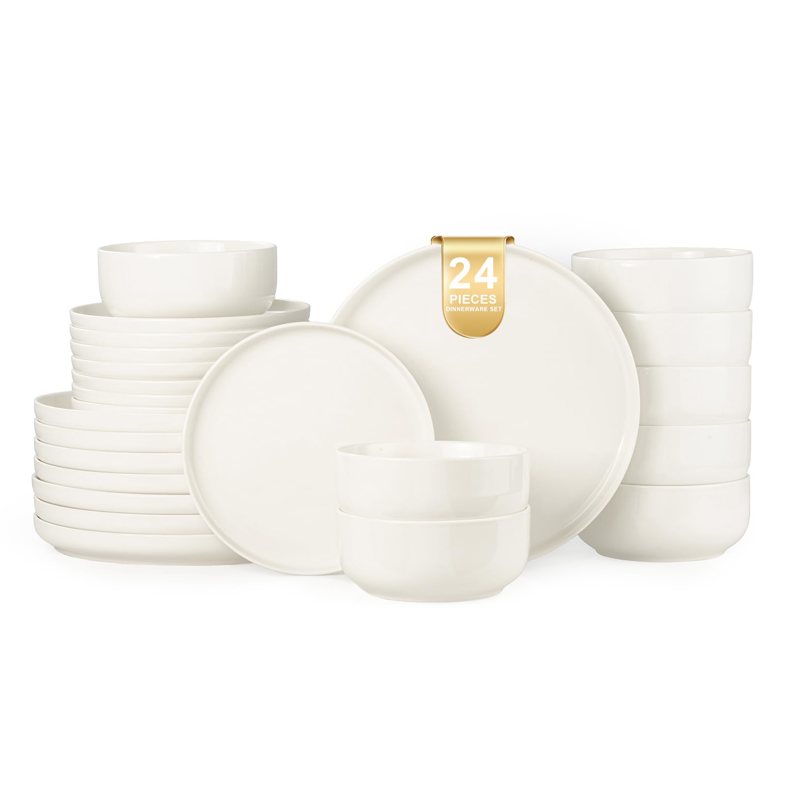 Amazon.com | EWFEN Plates and Bowls Sets, 24 Pieces Ceramic