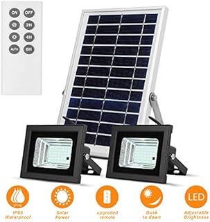 Solar Flood Lights Outdoor Led Lights Solar Powered Floodlights with 7.5" X 11.4" Solar Panels Remote Control 42LED IP65 Waterproof Lamps for Shed,Barn,Sign,Billboard Lighting
