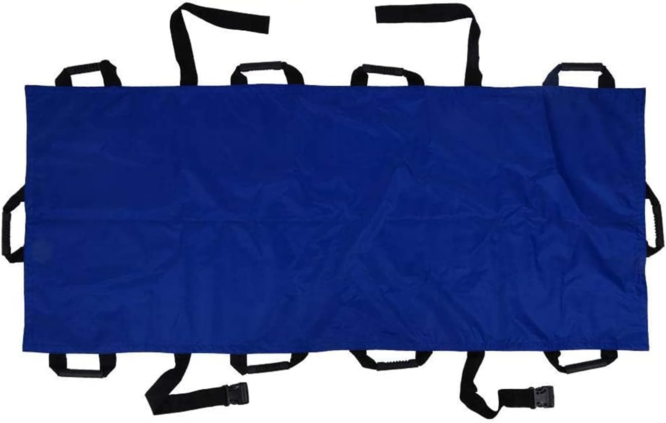 Home Medical Stretcher Hospital Patient Lifter Transfer Board, Oxford Folding Stretcher Waterproof Foldable Emergency Rescue Back Stretcher with Storage Bags
