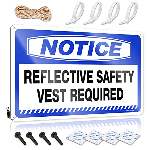 Panneau en étain avis drôle gilet de sécurité : plaque métal rétro 30x40